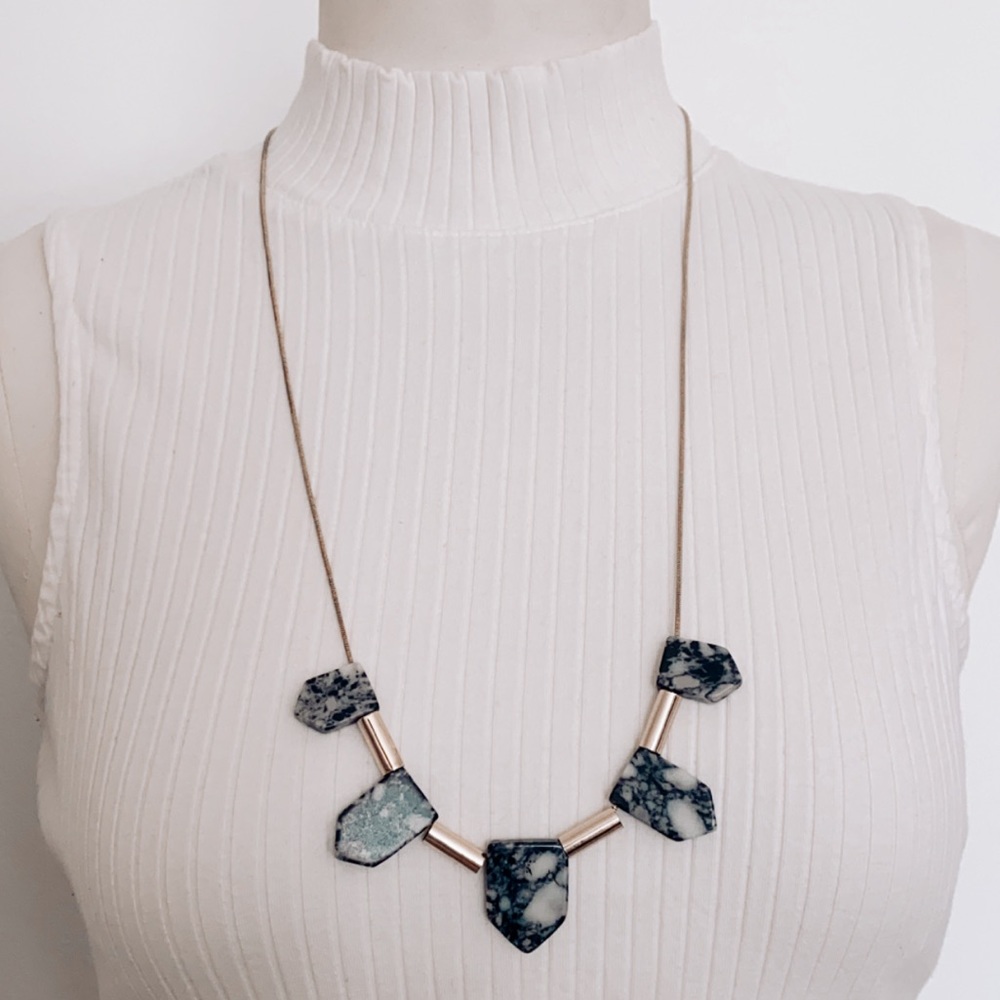 Gold + Marble detail Necklace !